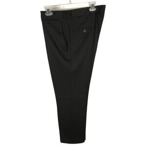 Kenneth Cole Reaction Men's Flat-Front Black Slacks Dress Pants 38x30